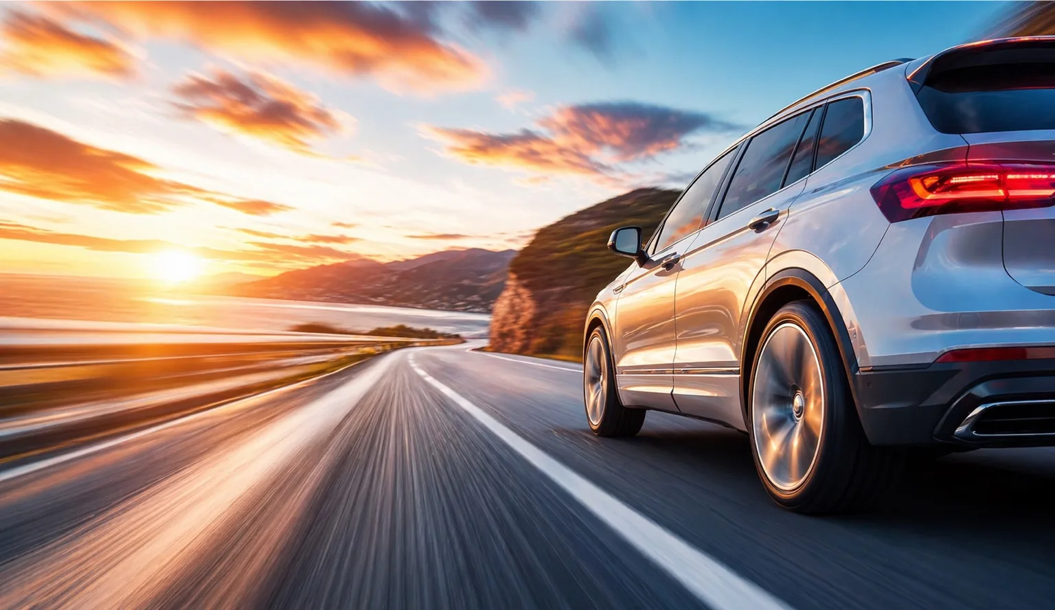 High-performance car in motion